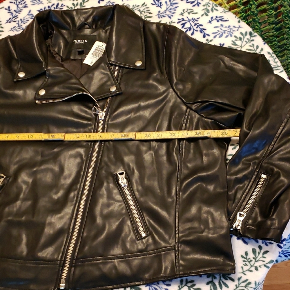 Torrid Black Leather Biker Jacket - Picture 4 of 12